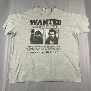 Home Alone Wet Bandits Wanted Poster T-Shirt Men’s 3XL Gray 20th Century Studios